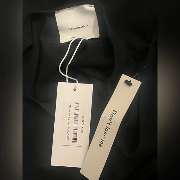 NWT Reformation Mayve Knit Dress black cotton small - Picture 10 of 10